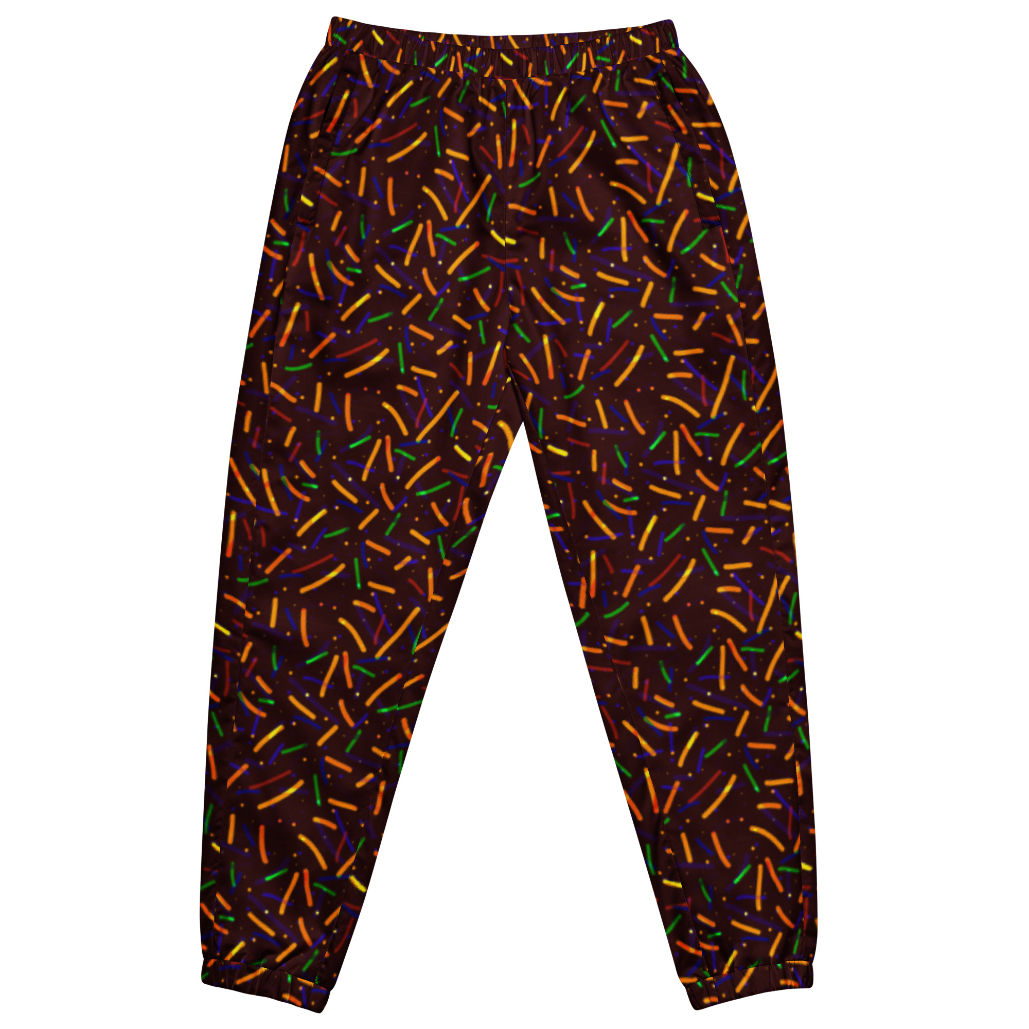 all-over-print-unisex-track-pants-black-front-68837f58a5c1d.jpg Pantalon de survêtement unisexe Longcells - Image 1