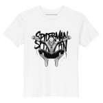 T-shirt en coton bio enfant Spiderman Black and White