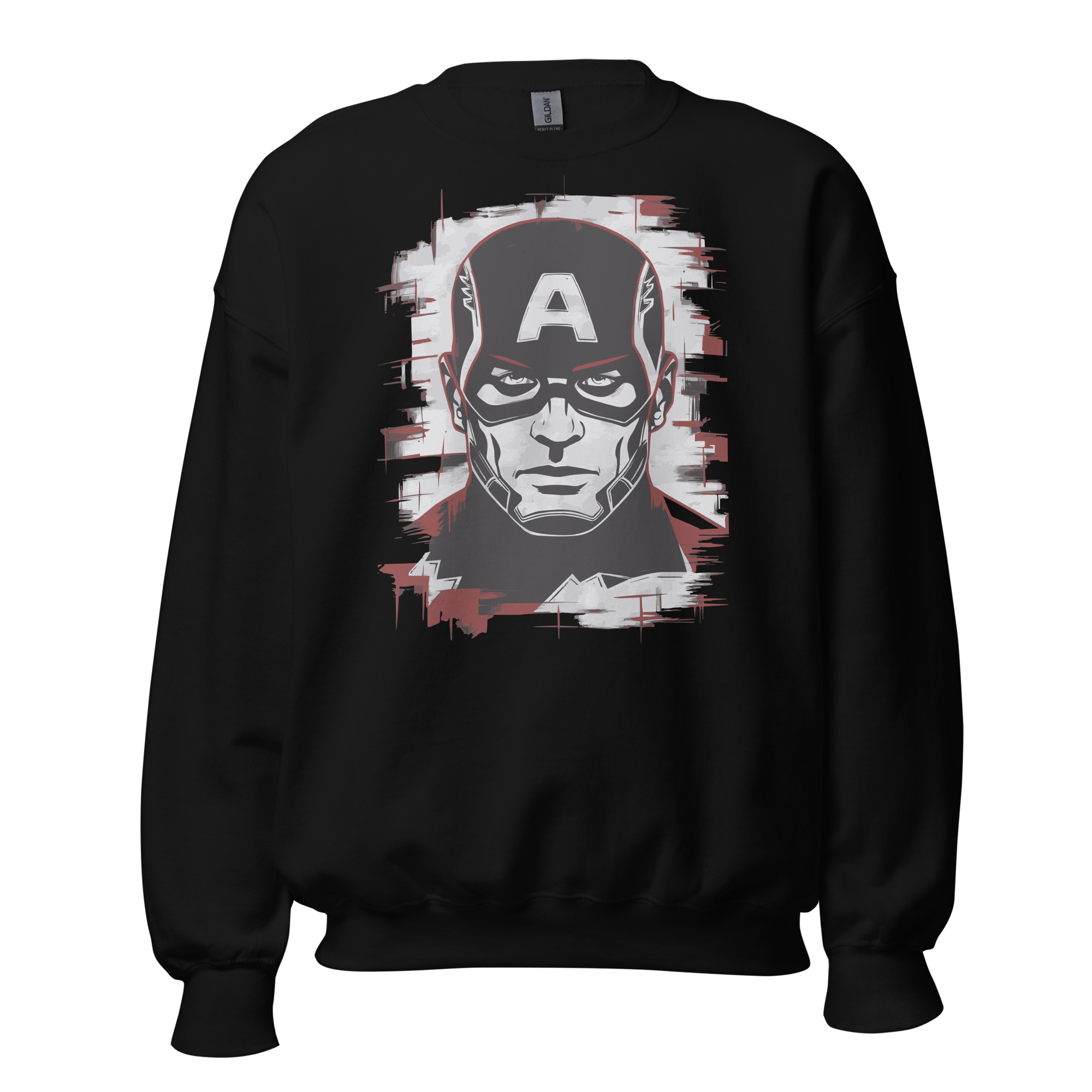 unisex-crew-neck-sweatshirt-black-front-687abb9f29405.jpg Sweatshirt 6clonik Captain America Bighead - Image 1