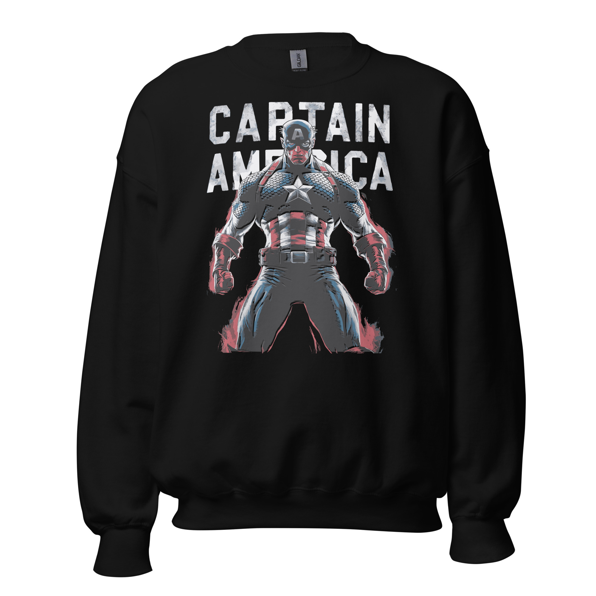 unisex-crew-neck-sweatshirt-black-front-687c20fe5f7dd.jpg Sweatshirt 6clonik Captain America Defi - Image 1