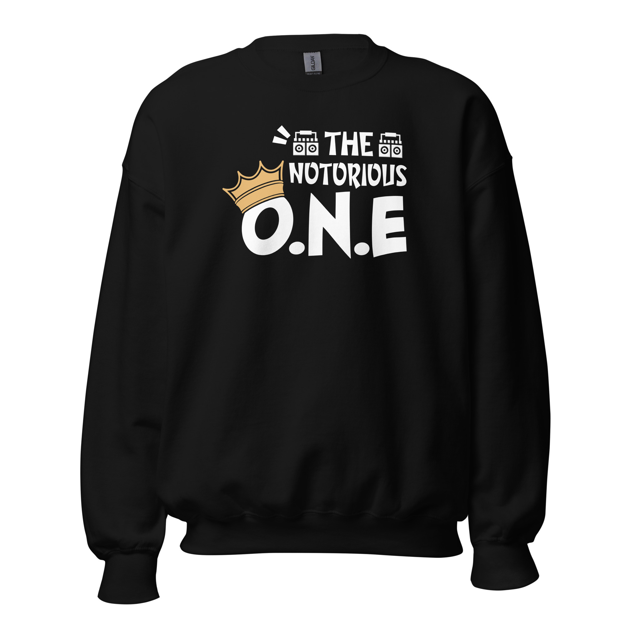 unisex-crew-neck-sweatshirt-black-front-688407ee4e18a.jpg Sweatshirt 6clonik The Notorious One - Image 1