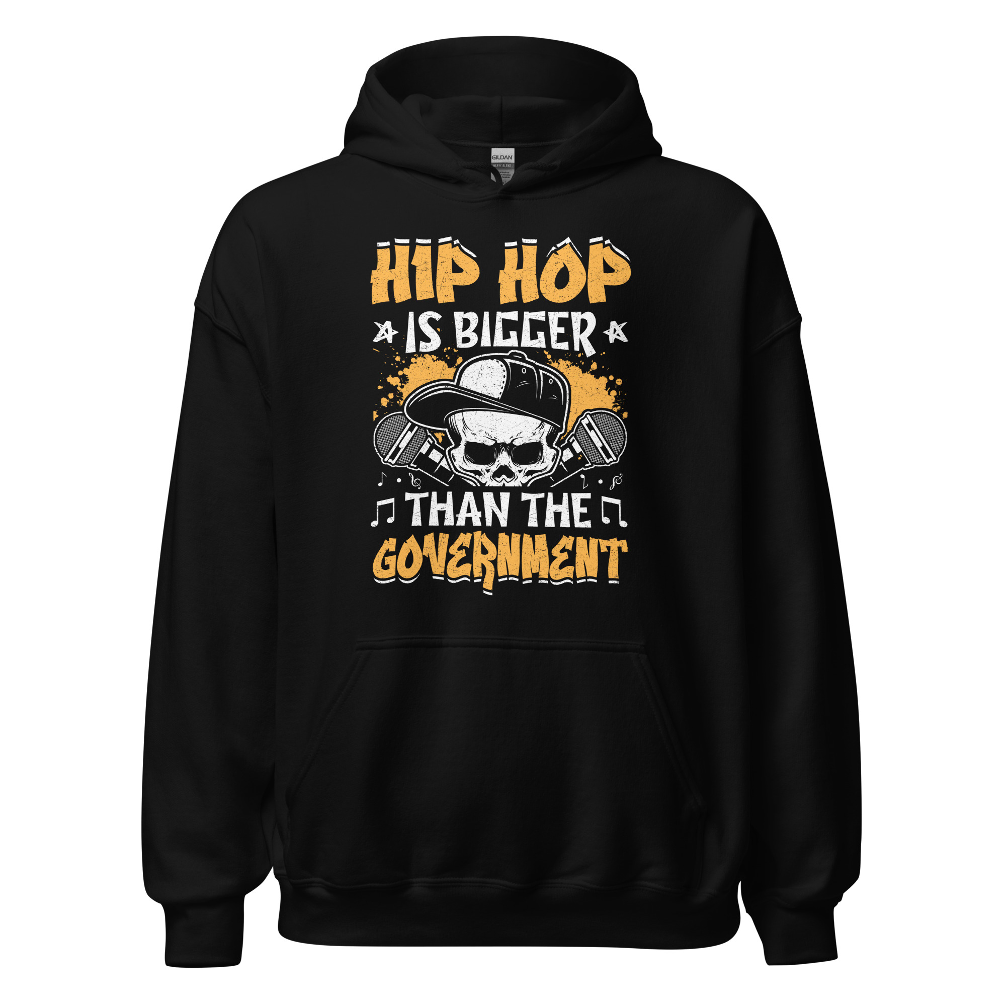 unisex-heavy-blend-hoodie-black-front-68854ec02cf1f.jpg 6clonik Hip Hop Is Bigger Than The Government Hoodie - Image 1