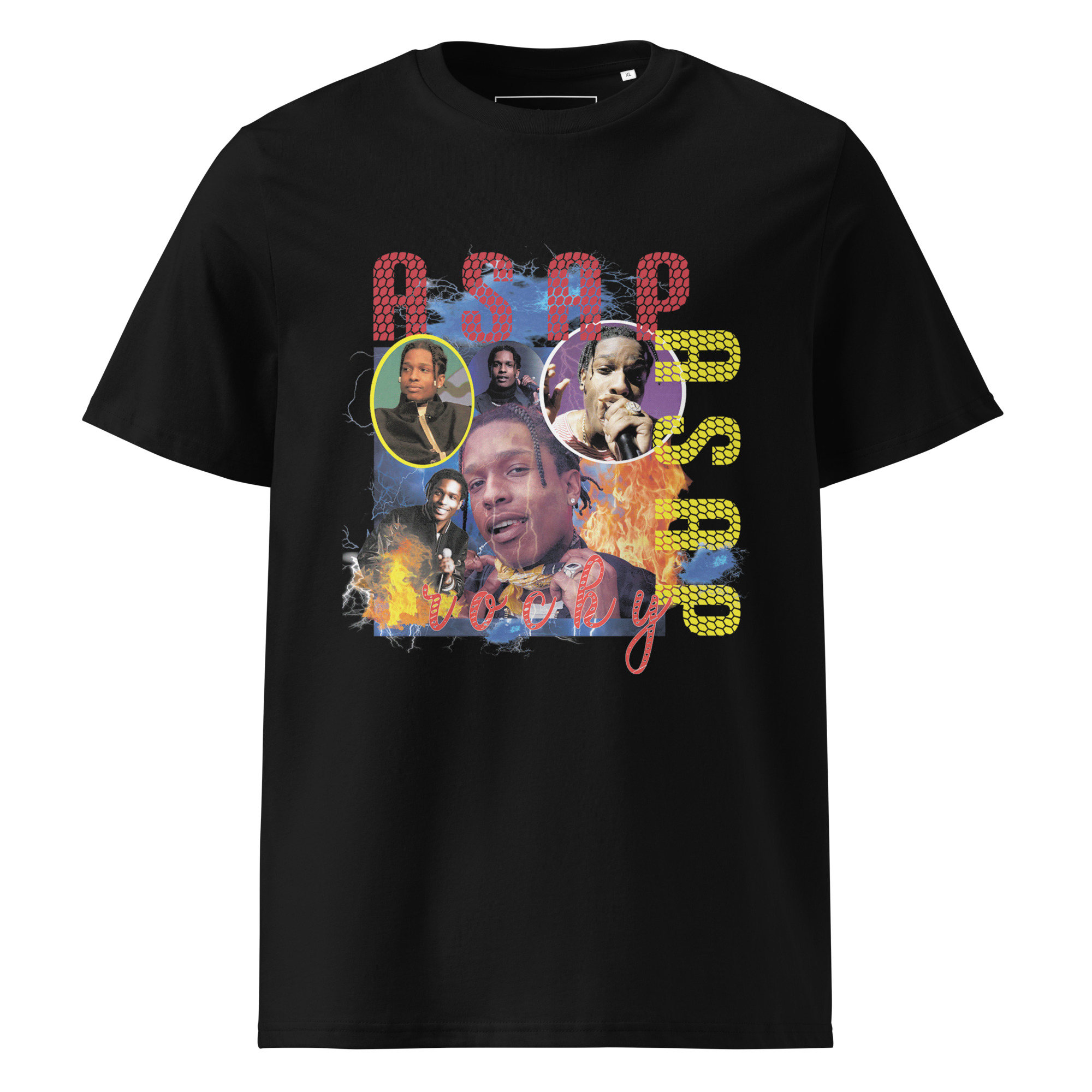 unisex-organic-cotton-t-shirt-black-front-68854286aa671.jpg T-shirt 6clonik Asap Rocky 100% organic cotton - Image 1