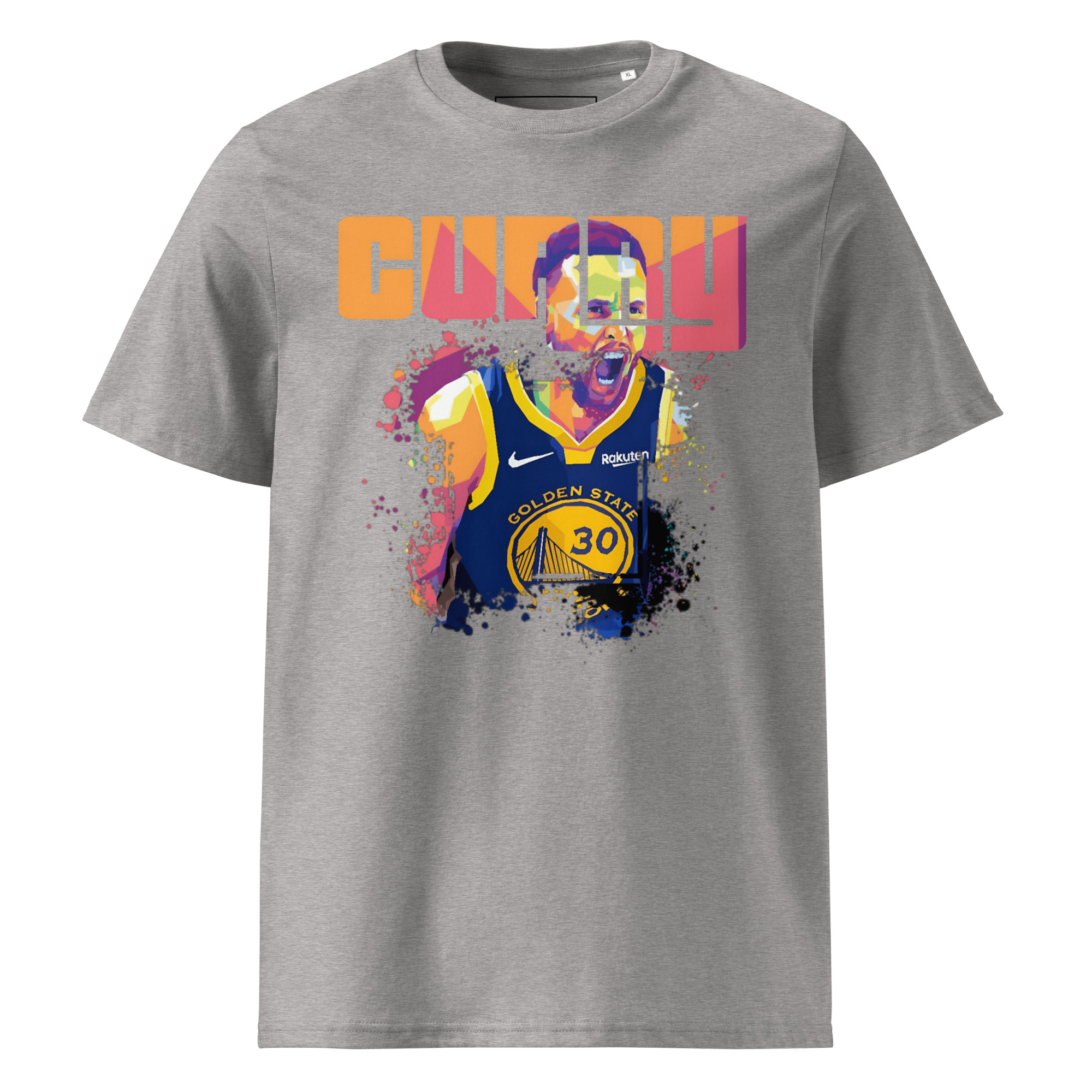 unisex-organic-cotton-t-shirt-heather-grey-front-687a2025df29e.jpg T-shirt Stephen Curry 100% coton bio - Image 1