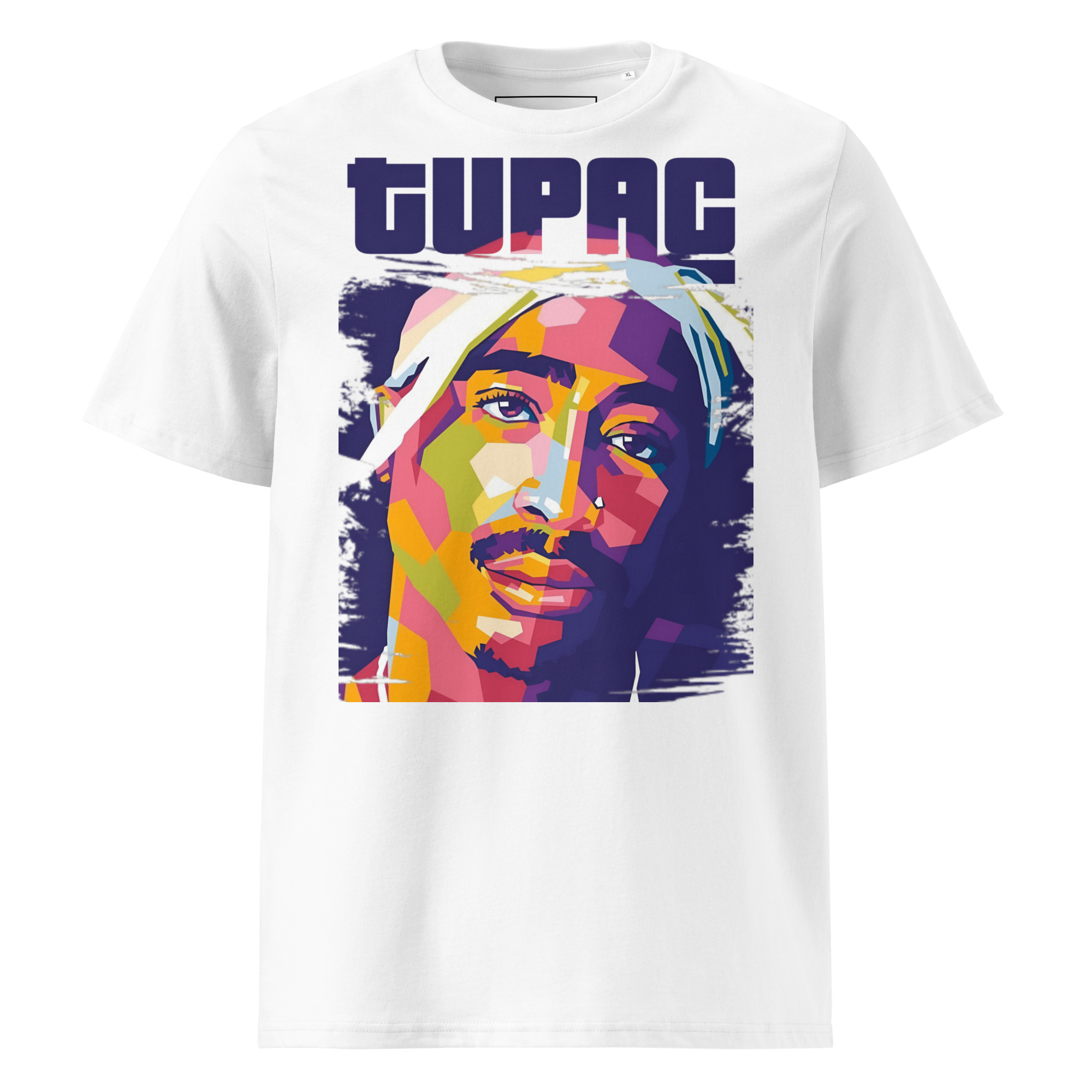 unisex-organic-cotton-t-shirt-white-front-687a425687d41.jpg T-shirt Tupac Shakur 100% organic cotton - Image 1