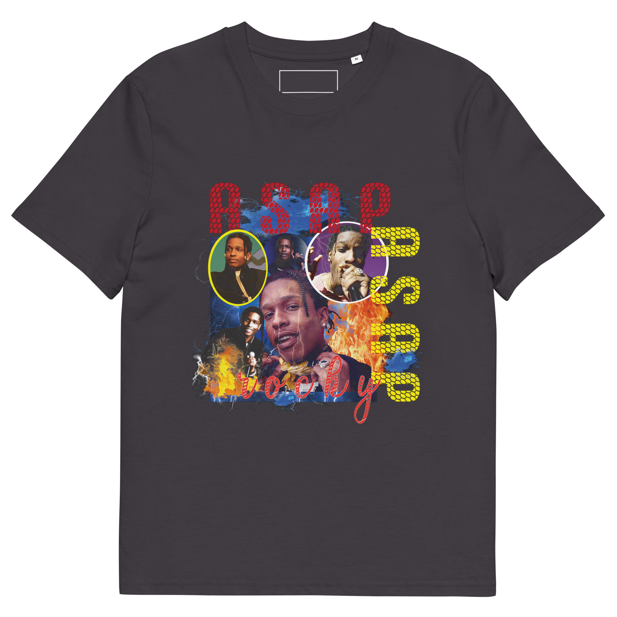 unisex-organic-cotton-t-shirt-anthracite-front-69762c7317110.jpg T-shirt 6clonik Asap Rocky 100% organic coton - Image 1