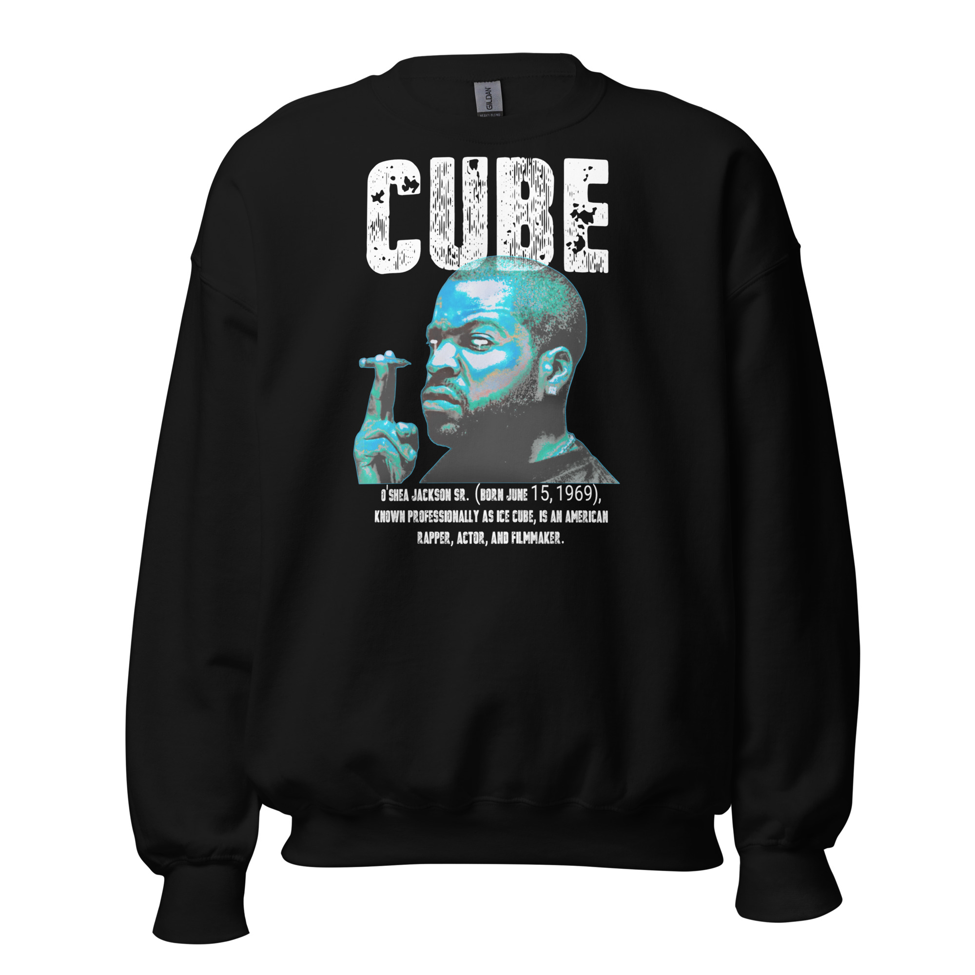 unisex-crew-neck-sweatshirt-black-front-699a4a5d07afd.jpg Sweatshirt 6clonik Dark Circus Ice Cube - Image 1