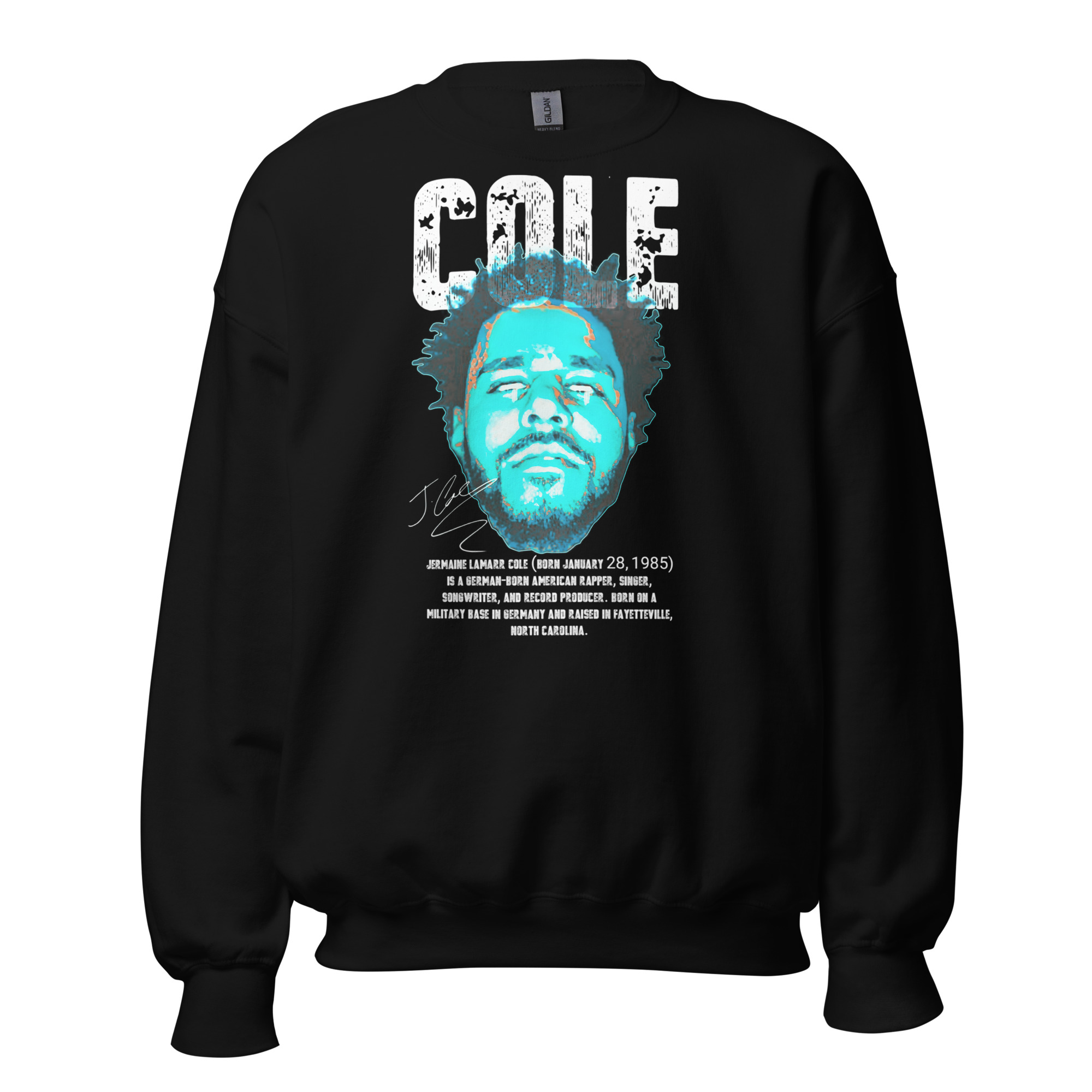 unisex-crew-neck-sweatshirt-black-front-699a545671cb3.jpg Sweatshirt 6clonik Dark Circus J Cole - Image 1