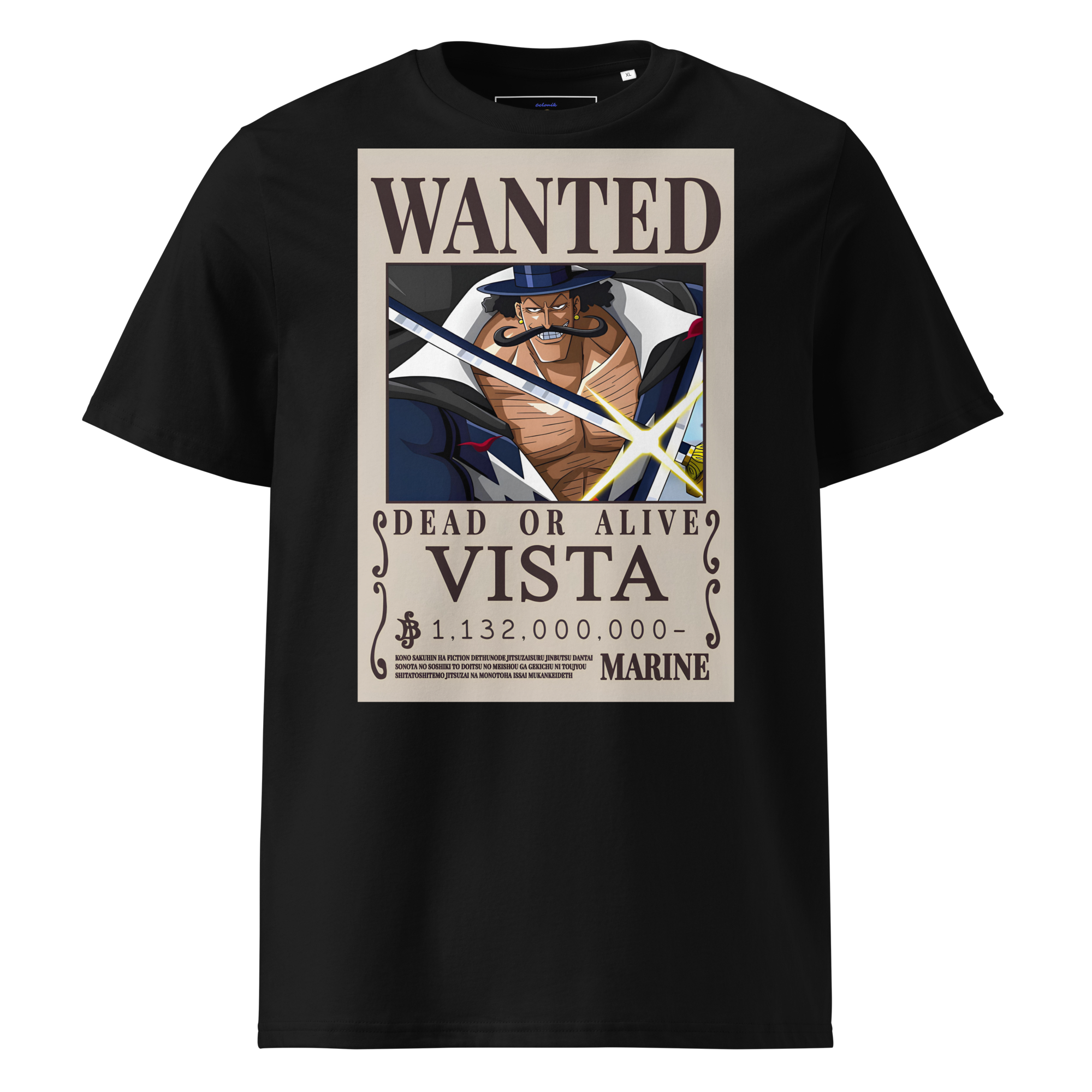 unisex-organic-cotton-t-shirt-black-front-69ab4e63574f7.png T-shirt 6clonik One Piece Vista Wanted 100% organic coton - Image 1